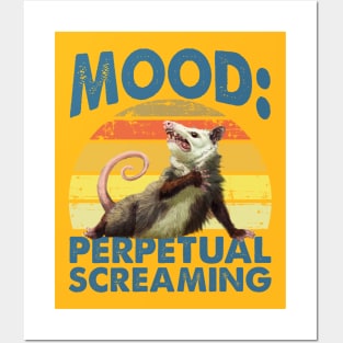 OPOSSUM MOOD PERPETUAL SCREAMING VINTAGE RETRO Posters and Art